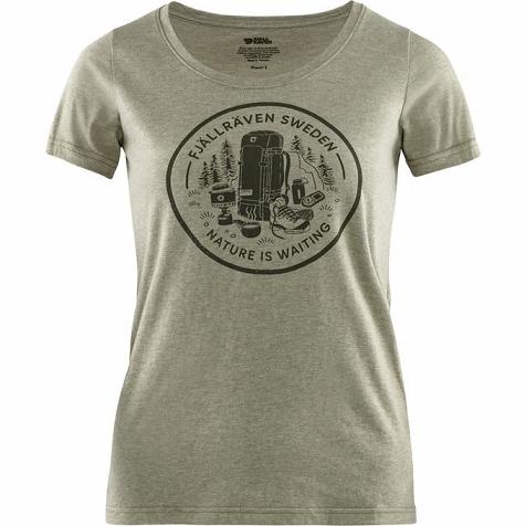 Fjallraven Women Fikapaus T-Shirt Green PH87291 Philippines